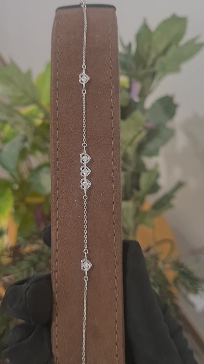 Sterling Silver 925 Heart Link Bracelet - FKJBRLSL10682