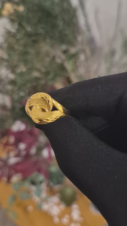 Gold Classic Design Ring 21KT - FKJRN21KM11888
