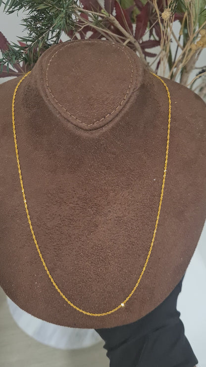 Gold Fine Twisted Rope Chain 21KT - FKJCN21KM10511