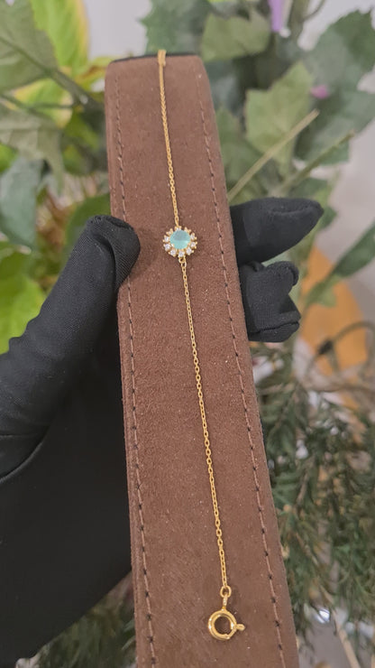 Sterling Silver 925 Sunburst Opal Bracelet - FKJBRLSL10644