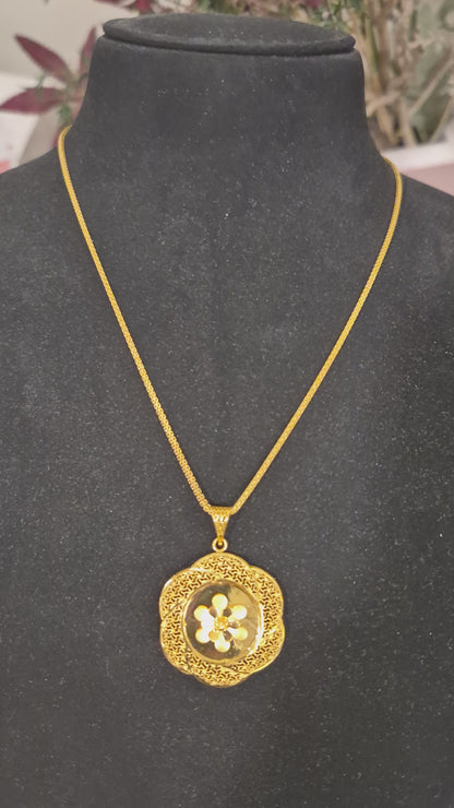 Gold Turkish Design Necklace (Chain With Pendant) 21KT - FKJNKL21KM11773