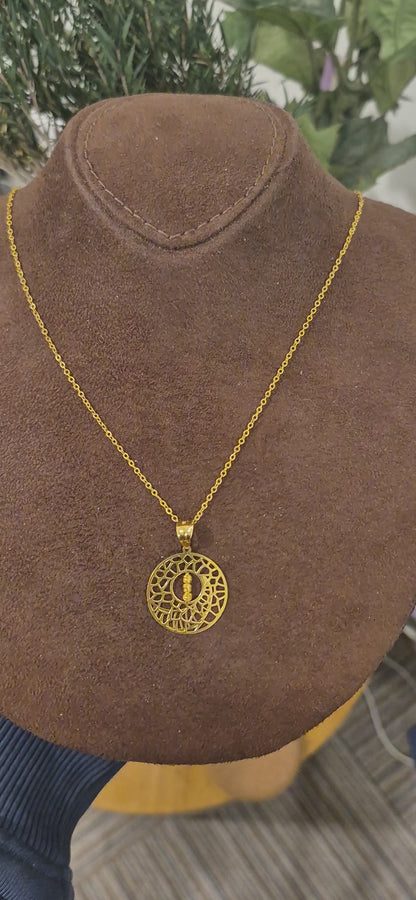 Gold Abstract Circle Necklace 21KT - FKJNKL21KM11338