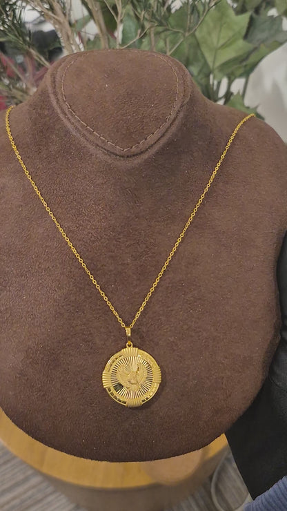 Gold Power Eagle Necklace 21KT - FKJNKL21KM11336