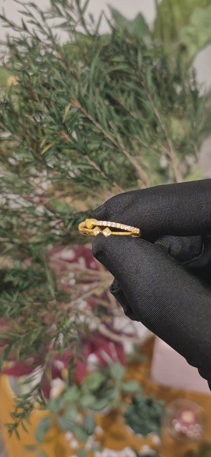 Gold Heart Charm Ring 21KT - FKJRN21KM11156