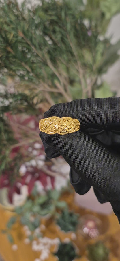 Gold Pattern Ring 21KT - FKJRN21KM11204