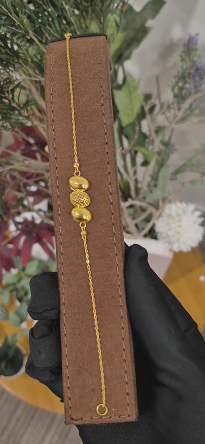 Gold Triple Disc Bracelet 21KT - FKJBRL21KM11490