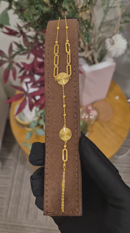Gold Chunky Bracelet 21KT - FKJBRL21KM11736