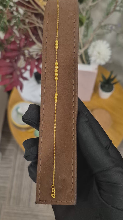 Gold Dainty Beaded Bracelet 21KT - FKJBRL21KM12001