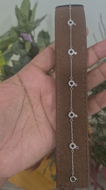 Sterling Silver 925 Dainty Circle Bracelet - FKJBRLSL10623