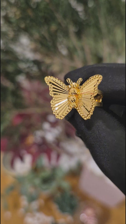 Gold Butterfly Radiance Ring 21KT - FKJRN21KM11170