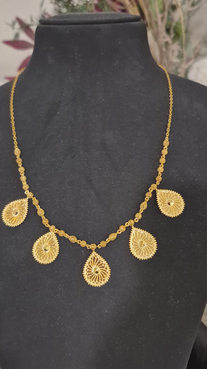 Gold Tassel Necklace 21KT - FKJNKL21KM12089