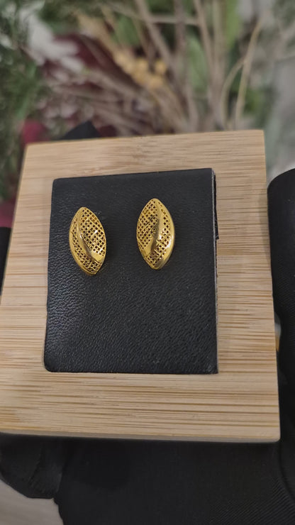 Gold Turkish Design Earrings 21KT - FKJERN21KM12067