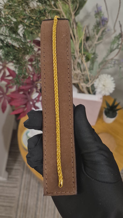 Gold Wheat Link Bracelet 21KT - FKJBRL21KM11999