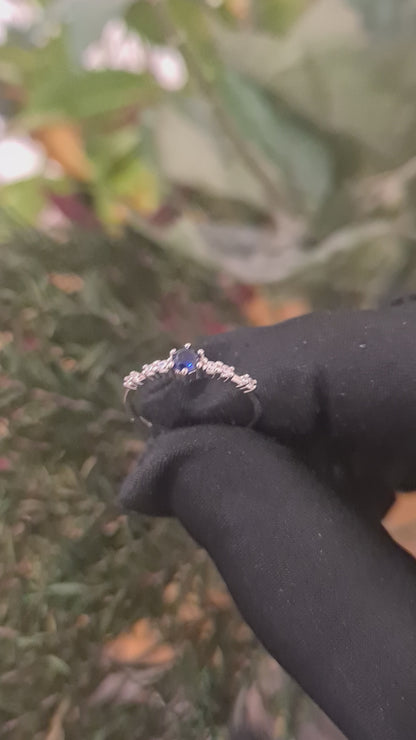 Sterling Silver 925 Sapphire Promise Ring - FKJRNSL10787