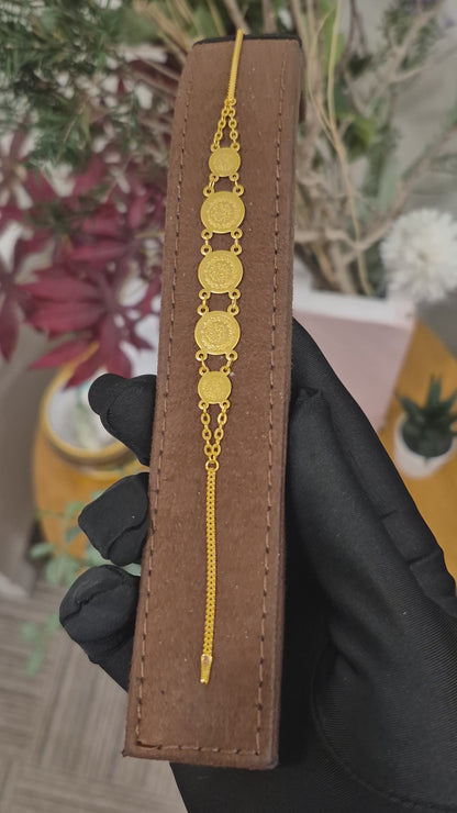 Gold Turkish Lira Bracelet 21KT - FKJBRL21KM12190
