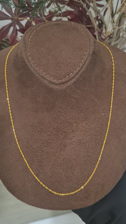 Gold Slim Rope Chain 21KT - FKJCN21KM10510