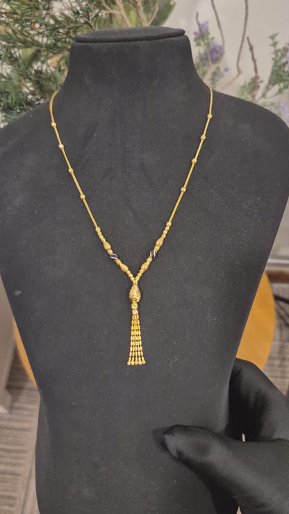 Gold Tassel Necklace 21KT - FKJNKL21KM12085