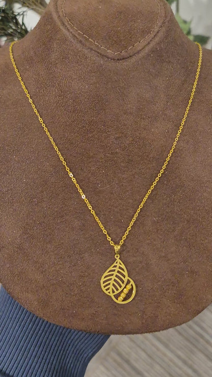 Gold Aureleaf Necklace 21KT - FKJNKL21KM11347
