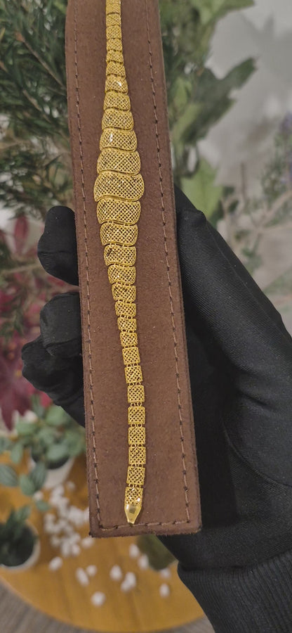 Gold Mesh Link Bracelet 21KT - FKJBRL21KM11501