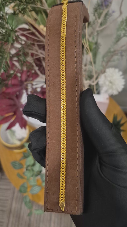 Gold Curb Bracelet 21KT - FKJBRL21KM12063