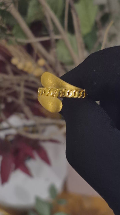 Gold Elegant Design Ring 21KT - FKJRN21KM11965