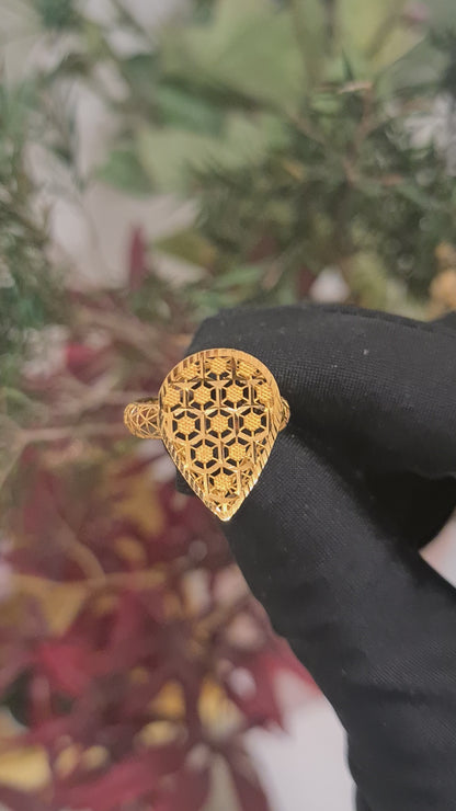 Gold Turkish Design Ring 21KT - FKJRN21KM10448