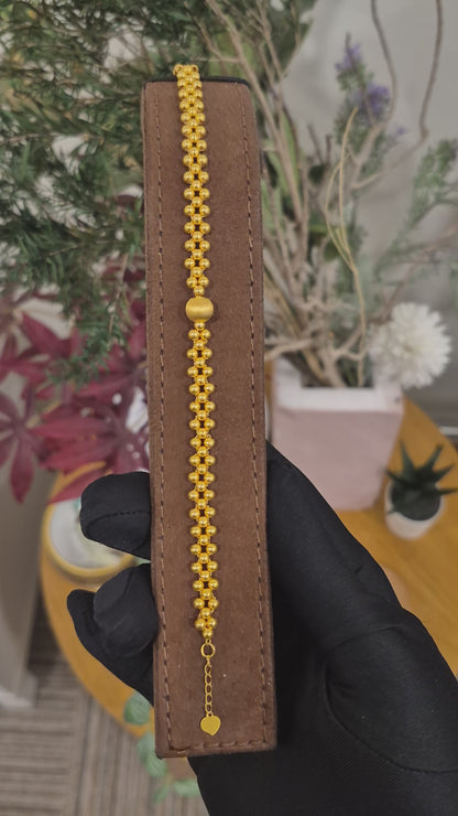 Gold Beaded Bracelet 21KT - FKJBRL21KM12019