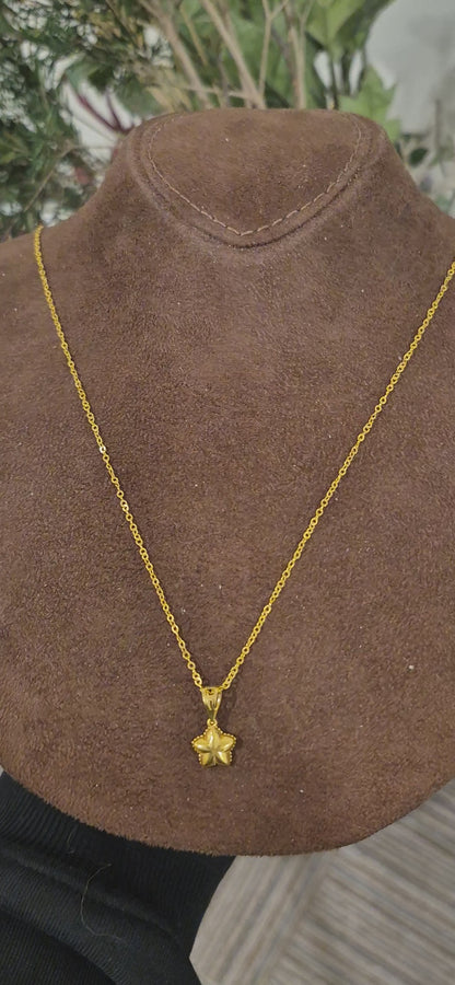 Gold Star Charm Necklace 21KT - FKJNKL21KM11304