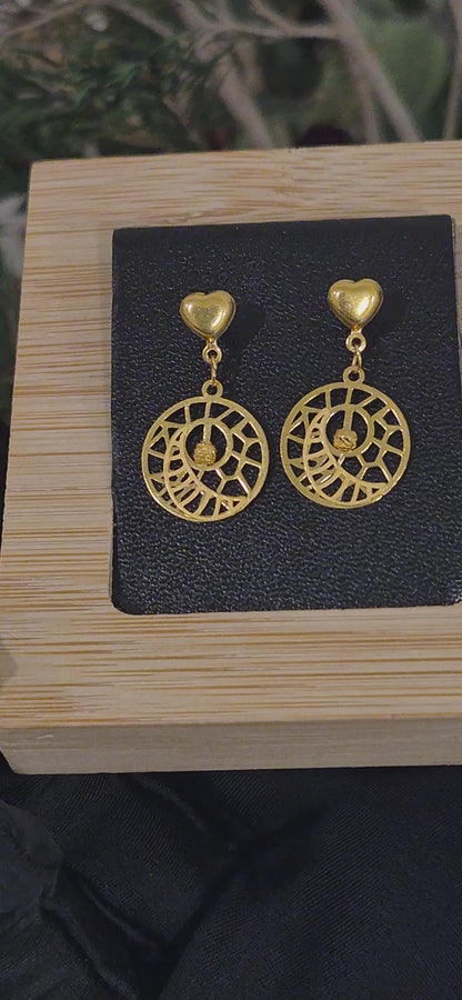 Gold Abstract Cutout Earrings 21KT - FKJERN21KM11463