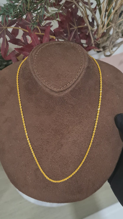 Gold Timeless Rope Link Chain 21KT - FKJCN21KM10505