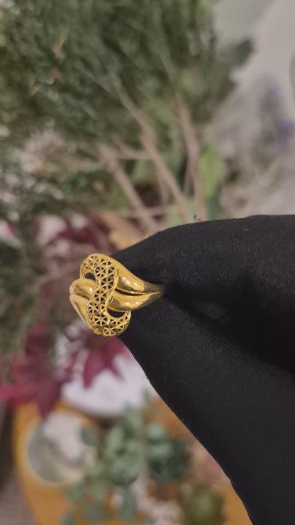 Gold Turkish Design Ring 21KT - FKJRN21KM11940