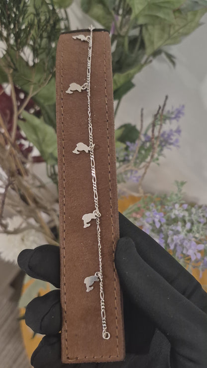 Sterling Silver 925 Delicate Butterfly Chain Bracelet - FKJBRLSLM12353