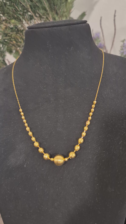 Gold Balls Shaped Necklace 21KT - FKJNKL21KM11912