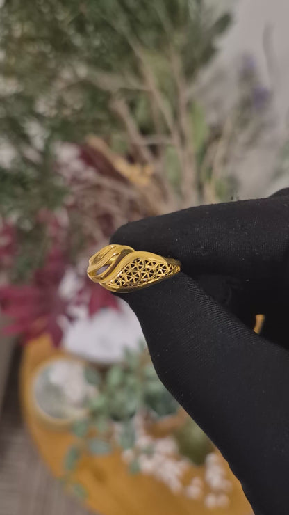Gold Turkish Design Ring 21KT - FKJRN21KM11944
