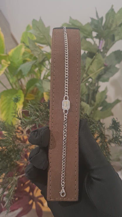 Sterling Silver 925 Square Charm Bracelet - FKJBRLSL10701