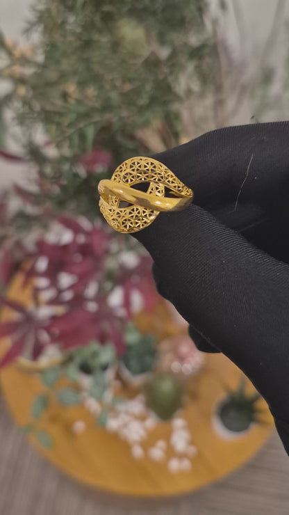 Gold Turkish Design Ring 21KT - FKJRN21KM11884