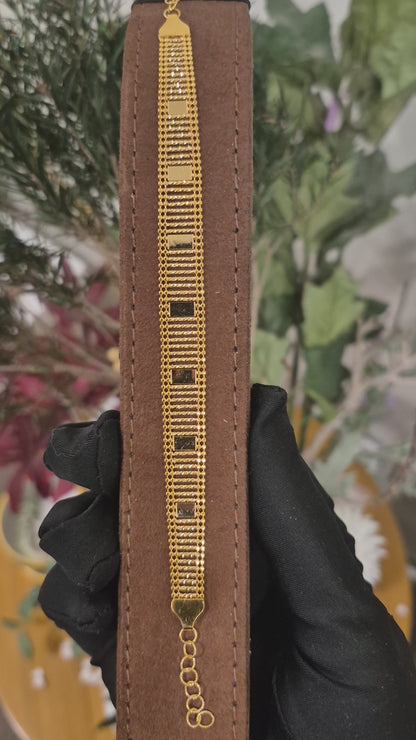 Gold Wide Mesh Bracelet 21KT - FKJBRL21KM10926