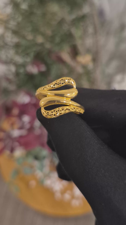 Gold Turkish Design Ring 21KT - FKJRN21KM11887