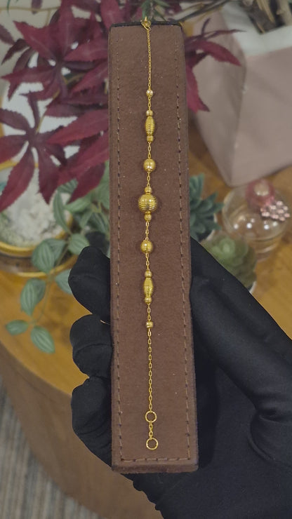 Gold Beads Bracelet 21KT - FKJBRL21KM11754