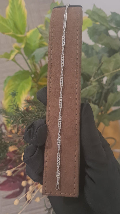 Sterling Silver 925 Twisted Rope Link Bracelet - FKJBRLSL10703