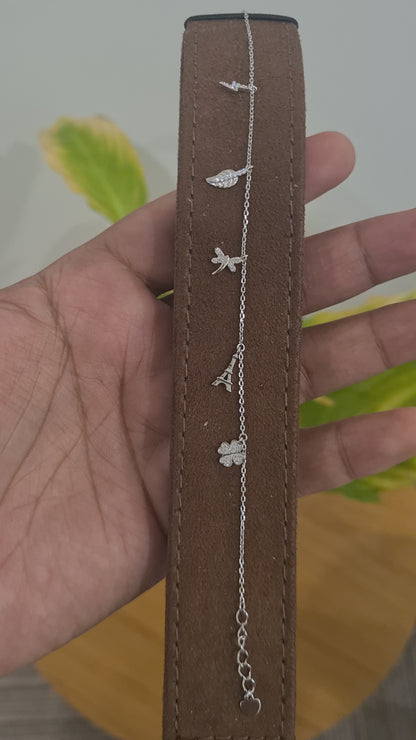 Sterling Silver 925 Playful Charm Bracelet - FKJBRLSL10580