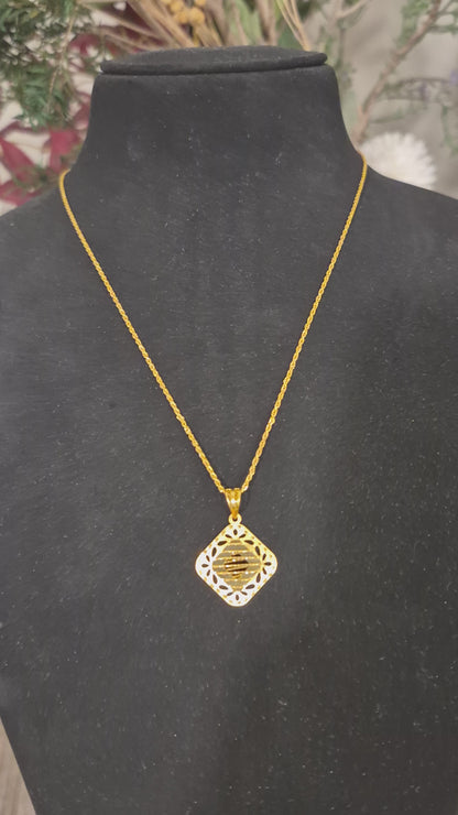 Gold Necklace (Chain with Turkish Design Pendant) 21KT - FKJNKL21KM12024