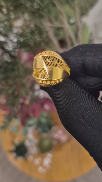 Gold Turkish Design Ring 21KT - FKJRN21KM11815