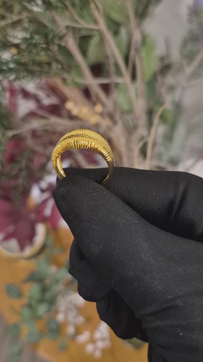 Gold Chunky Ring 21KT - FKJRN21KM12167