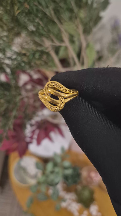 Gold Turkish Design Ring 21KT - FKJRN21KM11936
