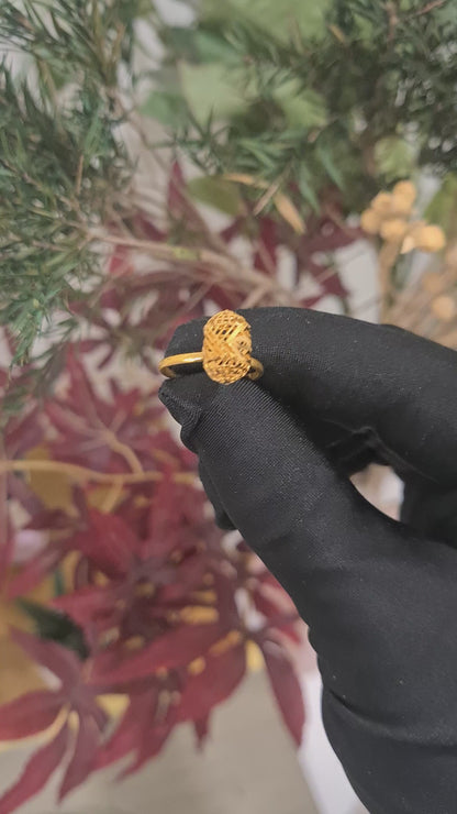 Gold Turkish Design Ring 21KT - FKJRN21KM10446