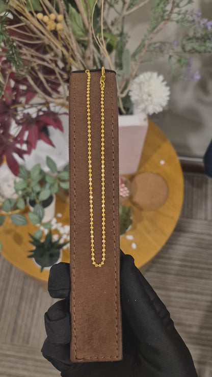 Gold Beaded Link Anklet 21KT - FKJANKL21KM11645