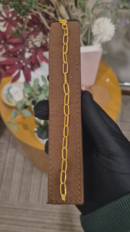 Gold Cable Link Bracelet 21KT - FKJBRL21KM11675