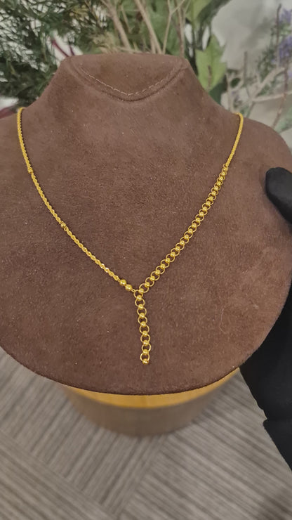 Gold Classic Necklace 21KT - FKJNKL21KM11613