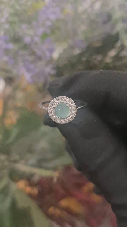 Sterling Silver 925 Mint Halo Ring - FKJRNSL10803